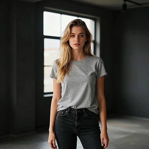 Confident Young Woman in Modern Interior