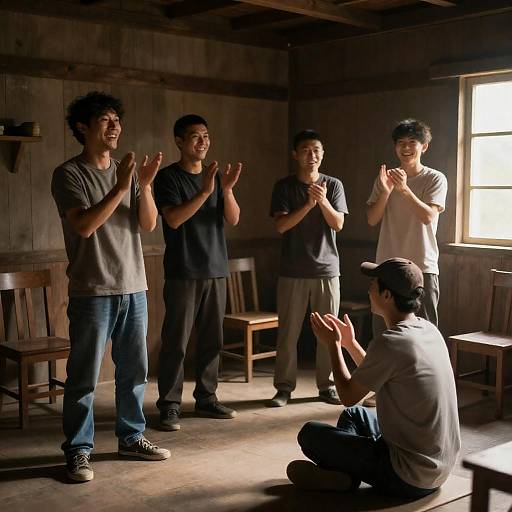 Rustic Celebration: Seated Man in Foreground