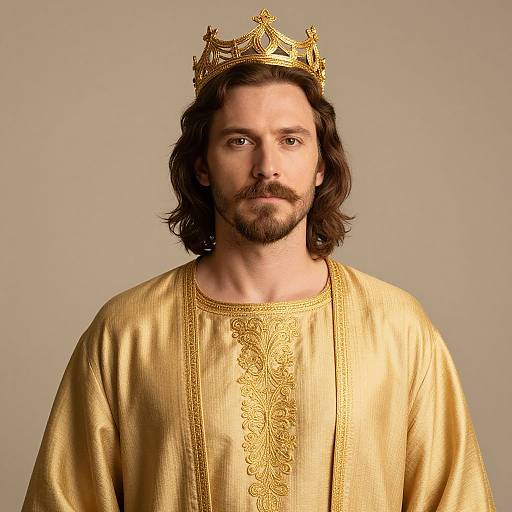 Regal Man with Golden Crown