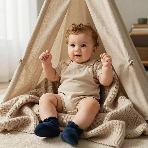Cozy Infant Boy in Reading Nook