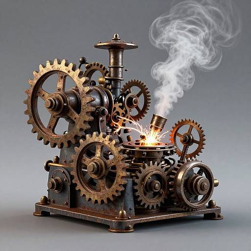 Steampunk Machine Malfunctioning Art