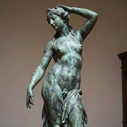 Detailed Bronze Statue of Seductive Woman