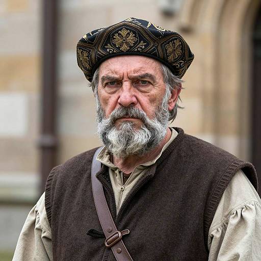 Elderly Man in Medieval Costume