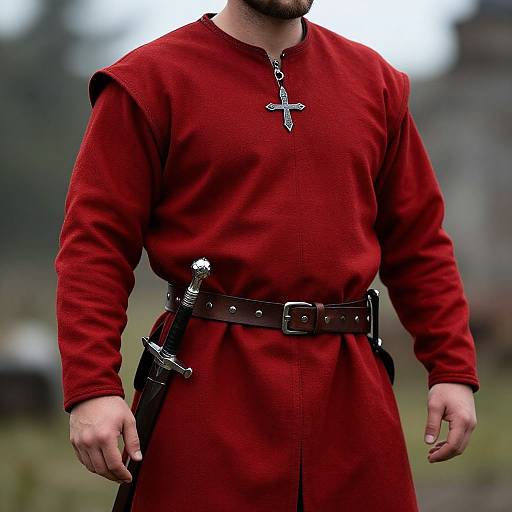 Norse Warrior in Red Garb