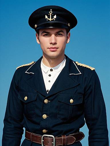Young Man in Navy Uniform
