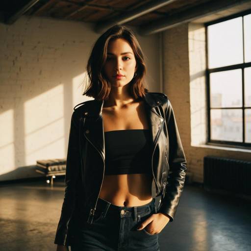 Chic Minimalist Woman in Loft Setting