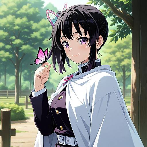 Kimetsu Style Girl with Butterfly
