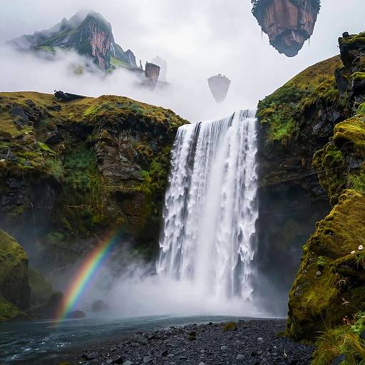 Heaven's Gate Waterfall Fantasy Scene