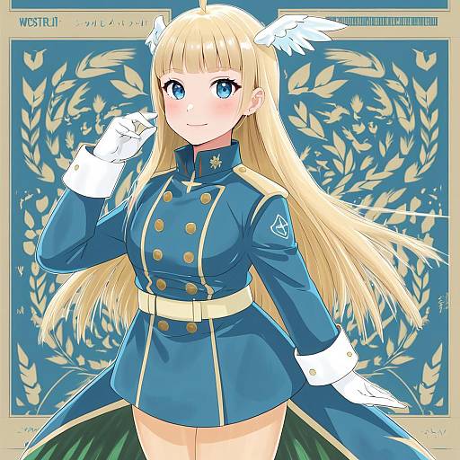 Illustration of Hanna-justina marseille, world witches series in the style of Menyoujan