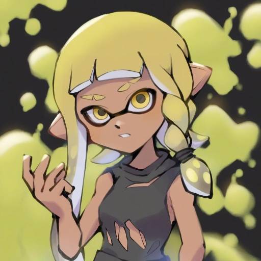 Illustration of Agent 3 (splatoon 3), splatoon (series) in the style of Ld (luna dial398)