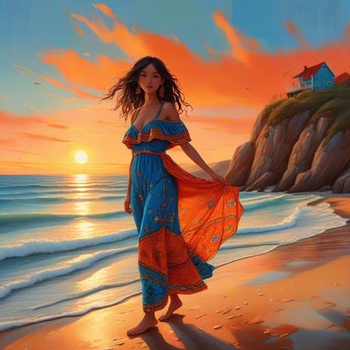 Sunset Beach Portrait of a Woman