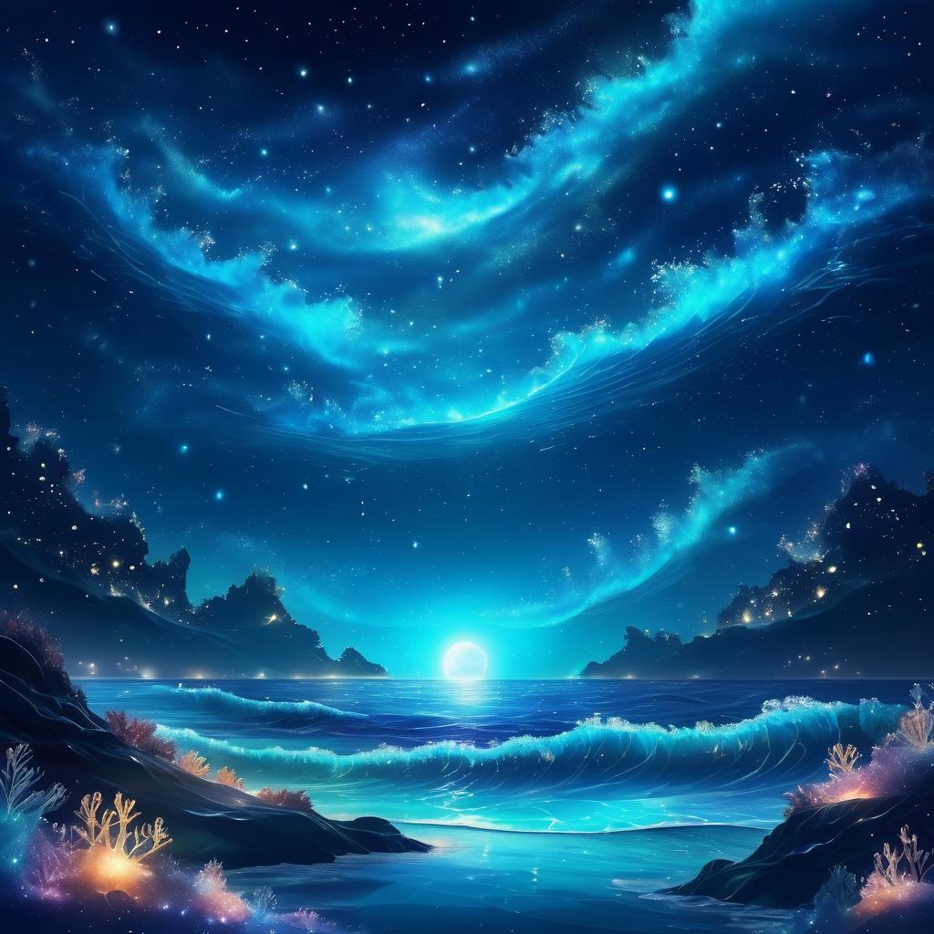 Celestial Ocean: A Dreamy Fantasy Scene