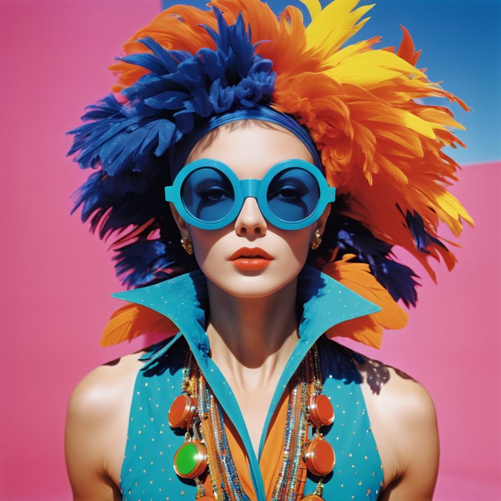 Vibrant Surreal Fashion Portrait of Dancer