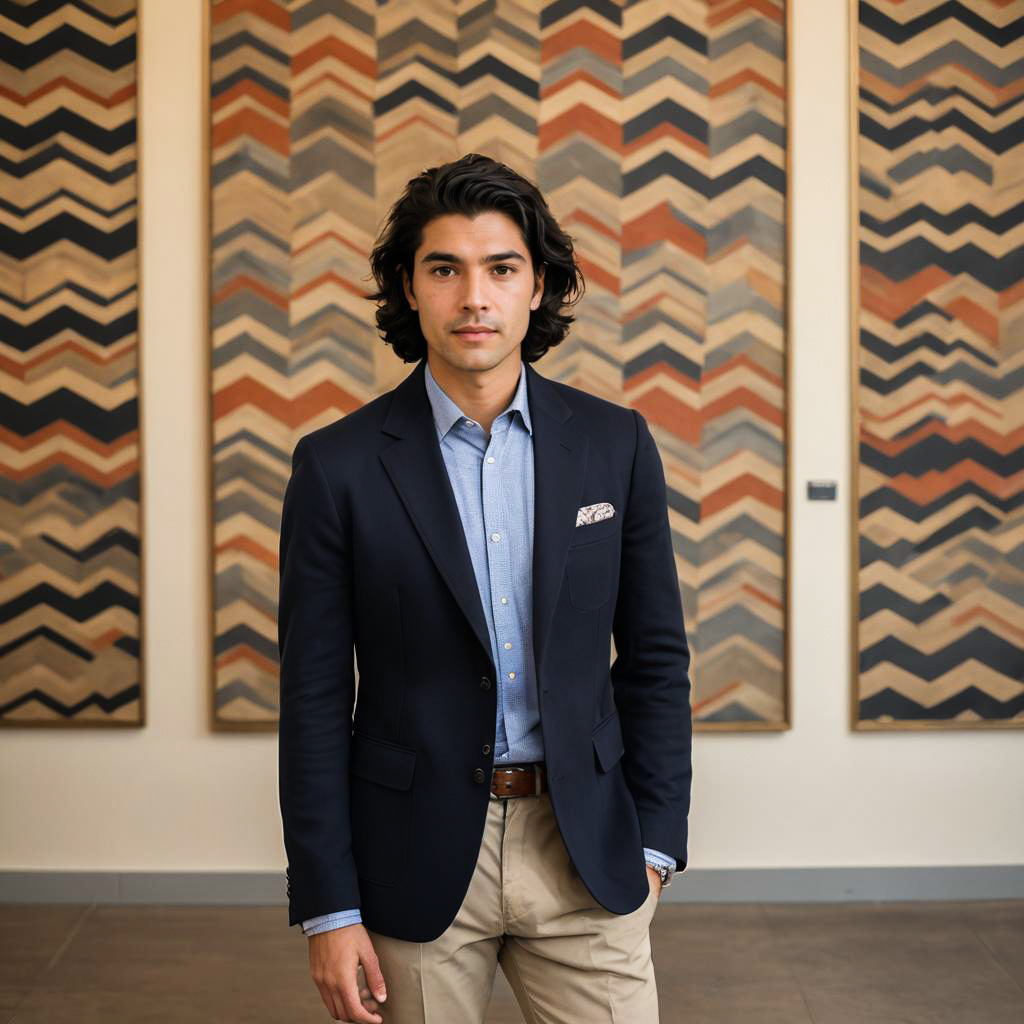 Cultured Young Man in Museum Outfit