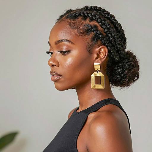 Elegant Profile of a Dark-Skinned Woman