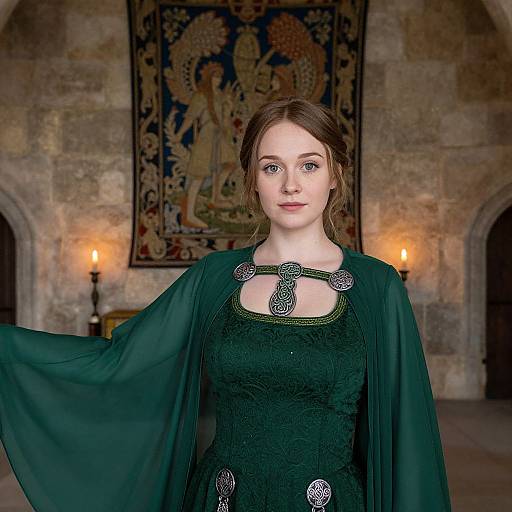 Celtic Maiden in Ancient Castle