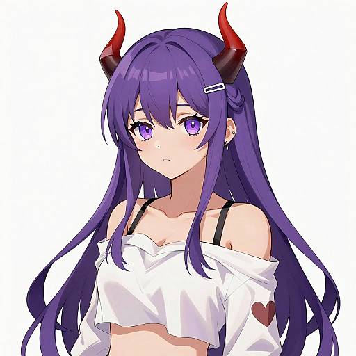 Anime-Style Demon Girl Illustration