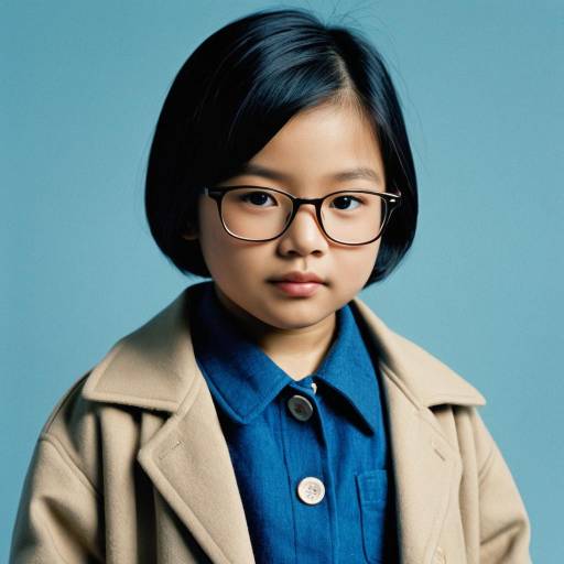 Asian Toddler Girl Wearing Glasses and Coat