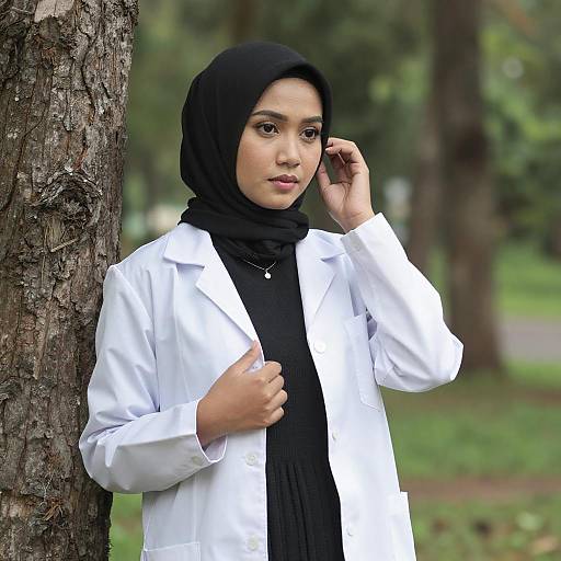 Portrait of Asian Woman in Lab Coat