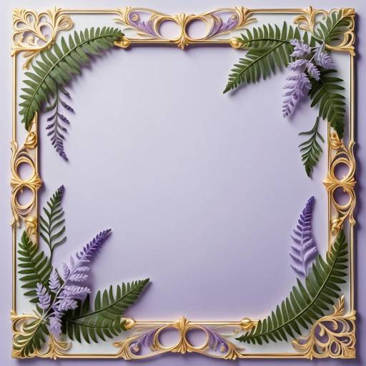 Elegant Victorian Fern and Lavender Frame