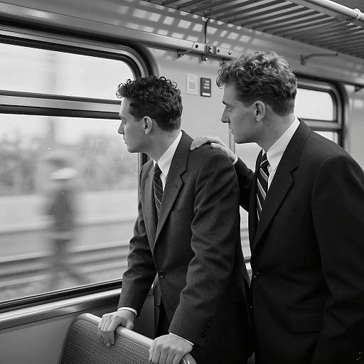 Vintage Train Compartment Portrait
