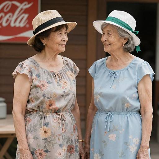 Charming Portrait of Two Older Women