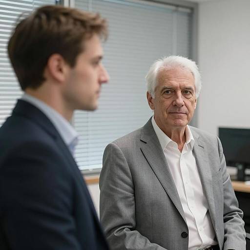 Two Men in Office Discussion