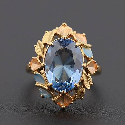 Elegant Rococo-Inspired Gold Topaz Ring