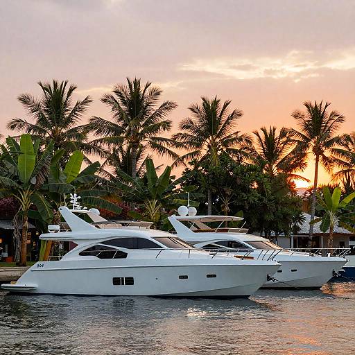 Luxury Yachts at Tropical Indonesian Harbor