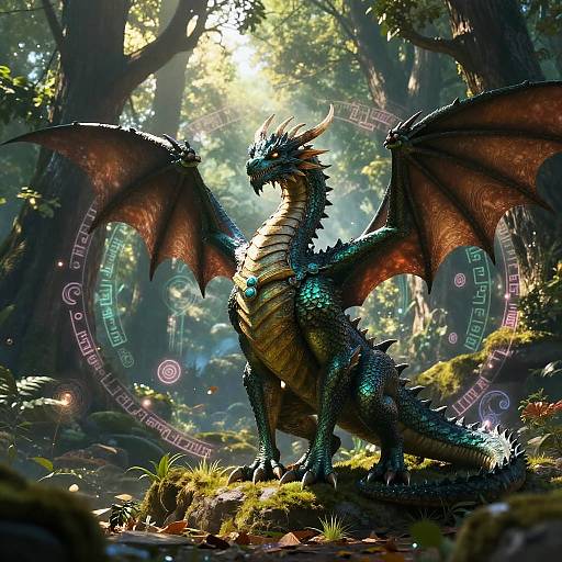 Noble Dragon Draghi in Enchanted Forest