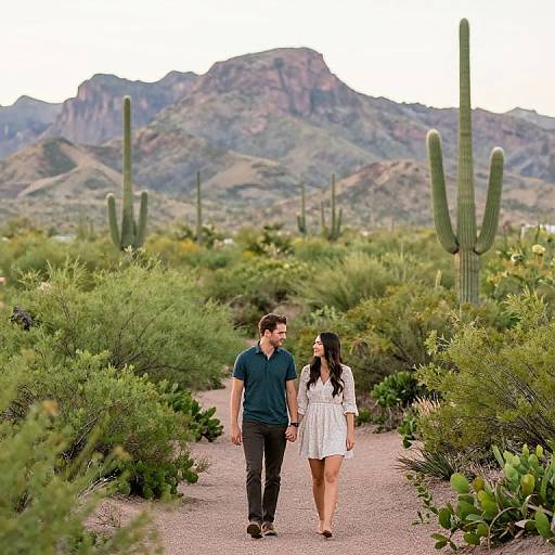 Couple Strolling in Arizona Desert