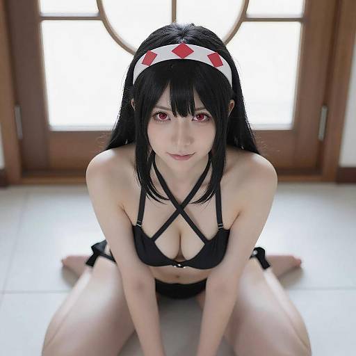 Pale Woman with Geometric Headpiece