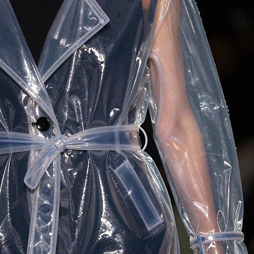Glossy PVC Trench Coat Close-up