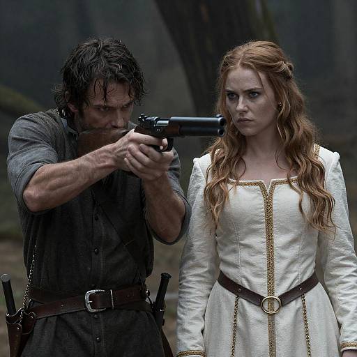 Forest Duel: Gunpoint in Medieval Dress