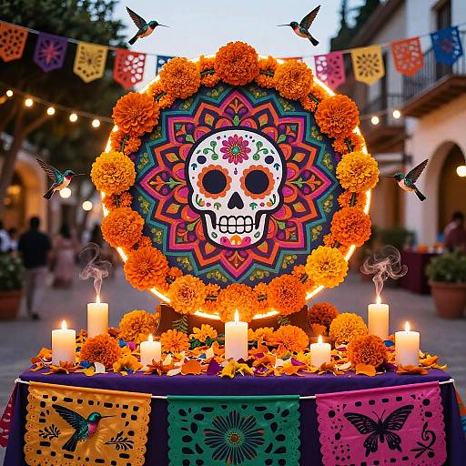 Vibrant Dia de los Muertos Altar