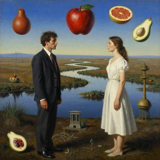 Surreal Wetland Dreamscape Confrontation