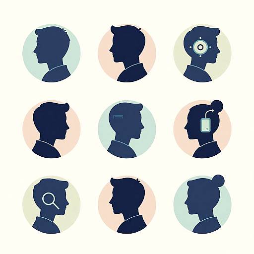 Minimalist Tech-Nature Silhouette Portrait