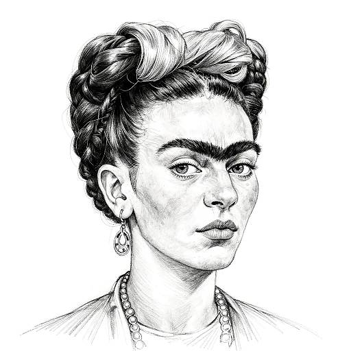 Frida Kahlo Inspired Girl Sketch