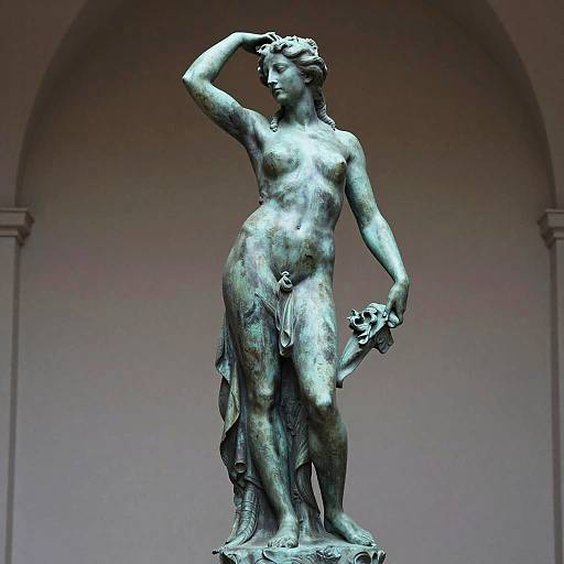 Elegant Femme Fatale Bronze Statue