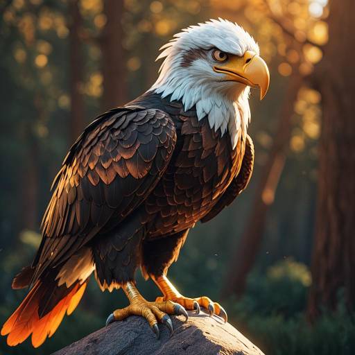 3D Rendered Eagle Mascot in Pixar Style 3D Rendered Eagle Mascot in Pixar Style