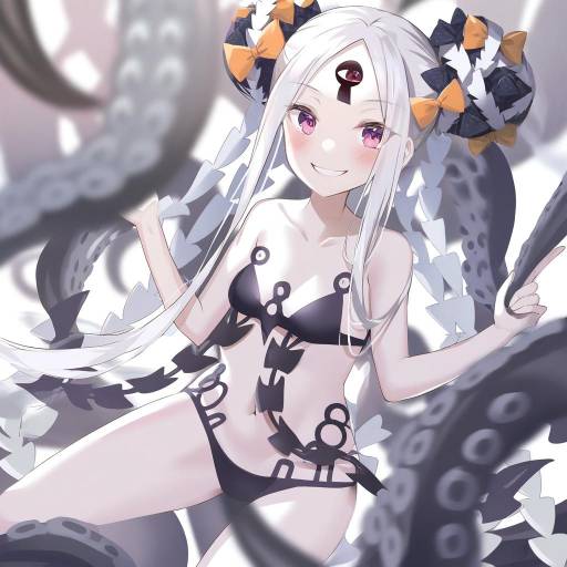 Illustration of Abigail williams (swimsuit foreigner) (first ascension) (fate), fate/grand order in the style of Shiro kuma shake