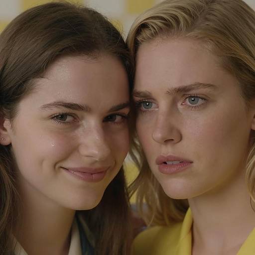 Intense Expressions of Two Women in Yellow