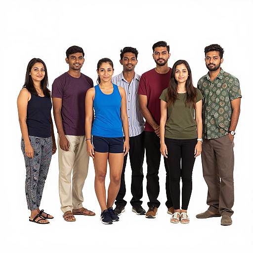 Casual Group Photo with Diverse Attire