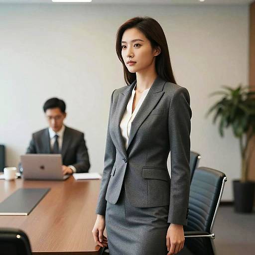 Female Executive with Side Part Hairstyle