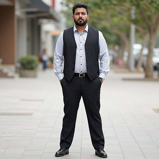 Stylish Bearded Man in Outdoors