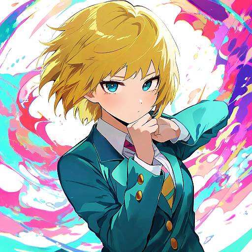 Illustration of Hanazawa teruki, mob psycho 100 in the style of Festa11307070