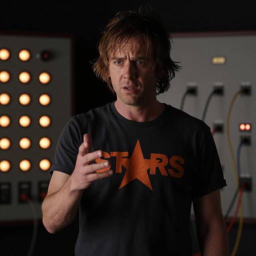 Annoyed Man in Dark Room Scene