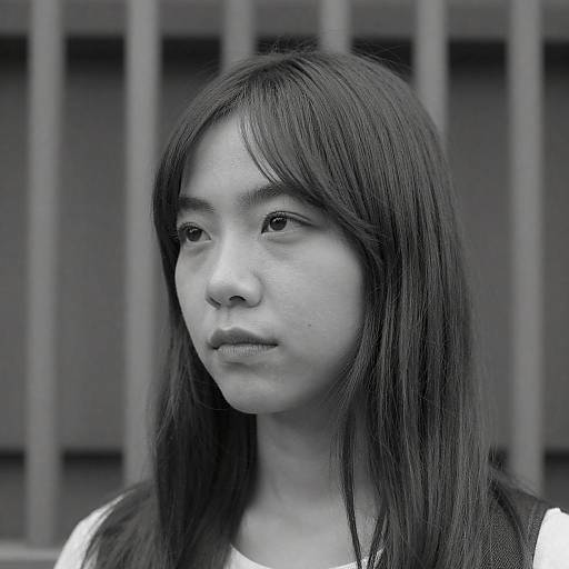 Monochrome Portrait of a Young Woman