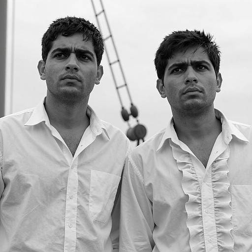 Black and White Portrait of Two Men