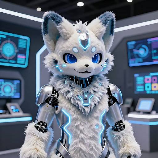 Futuristic AI Robotic Fursuit Mascot